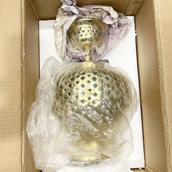 Artline‎ Gold Tone Lattice Ginger Jar Traditional Pierced Medium Size - Picture 6 of 7